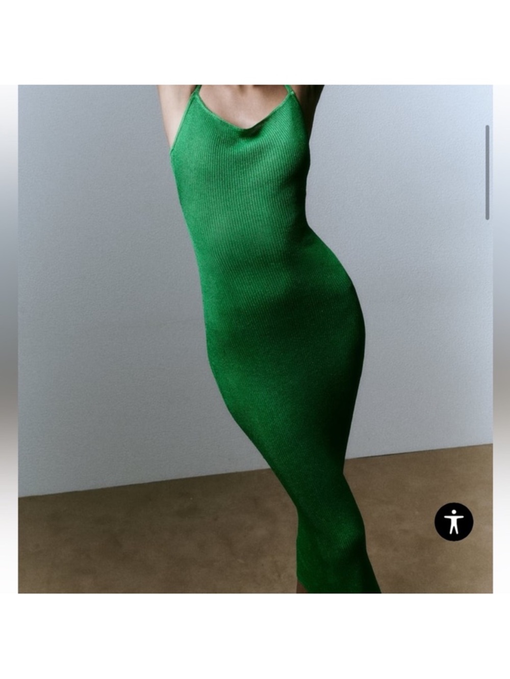 Zara Emerald Green Backless shimmer Dress - Picture 2 of 7